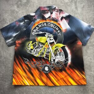 Insane Orange County Choppers AOP Graphic Polo Shirt Size XL West Coast Choppers
